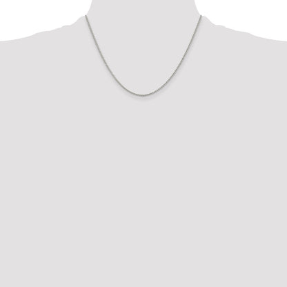 Sterling Silver Rhodium-plated 1.5mm Round Spiga Chain