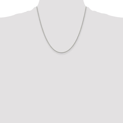 Sterling Silver Rhodium-plated 1.5mm Round Spiga Chain
