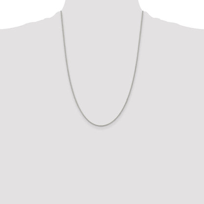 Sterling Silver Rhodium-plated 1.5mm Round Spiga Chain