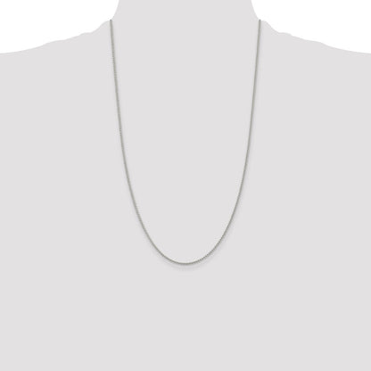 Sterling Silver Rhodium-plated 1.5mm Round Spiga Chain