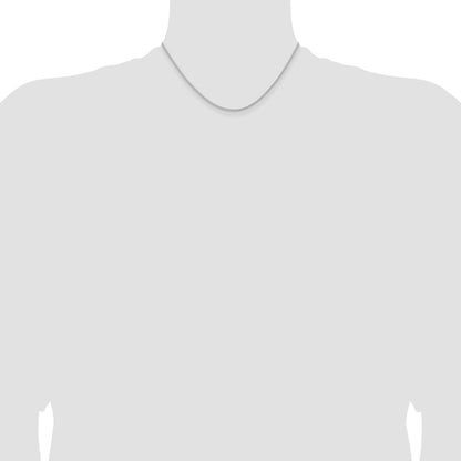 Sterling Silver Rhodium-plated 1.6mm Round Spiga Chain