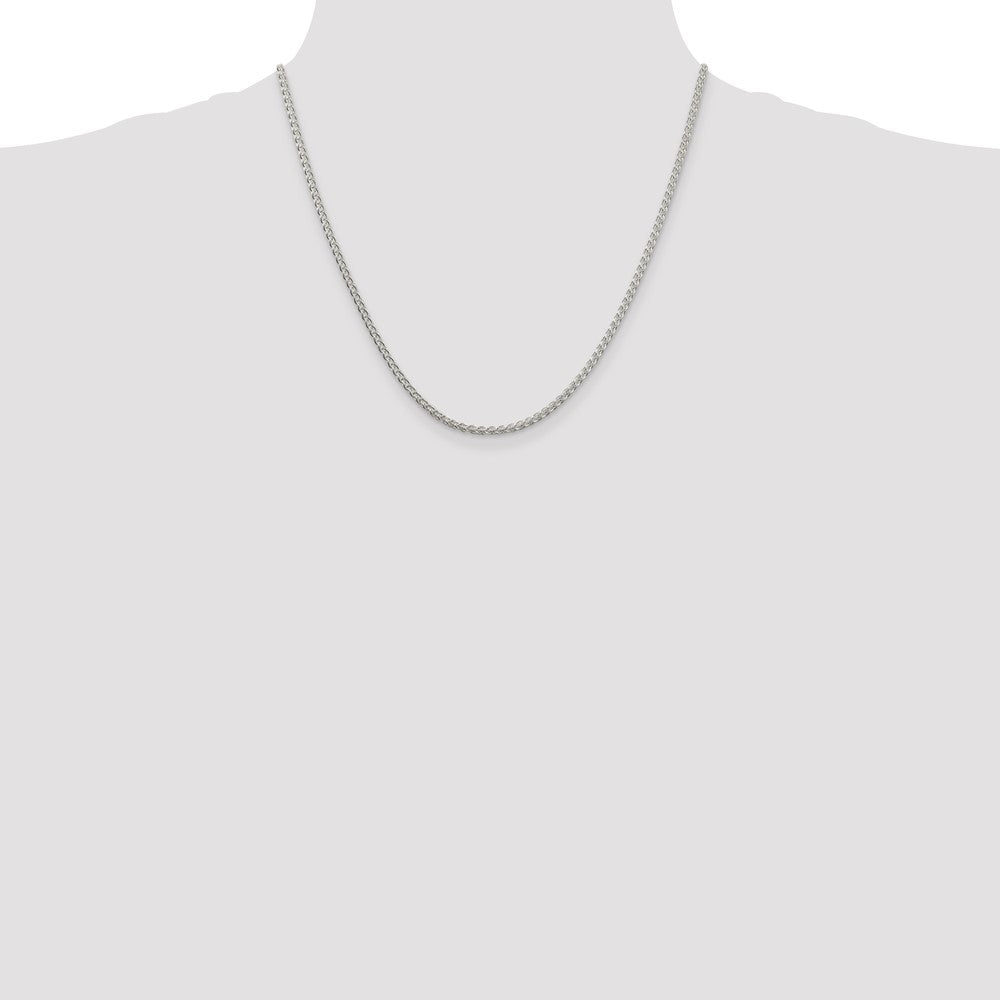 Sterling Silver Rhodium-plated 2.5mm Round Spiga Chain