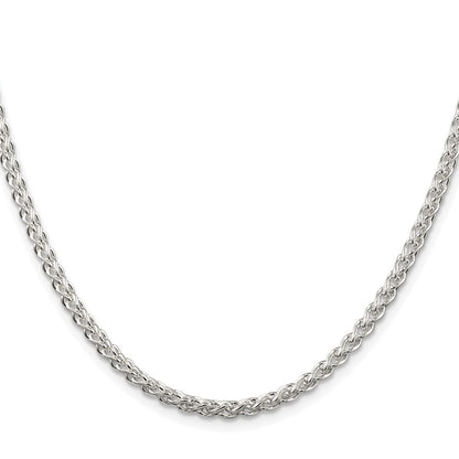 Sterling Silver Rhodium-plated 3mm Round Spiga Chain