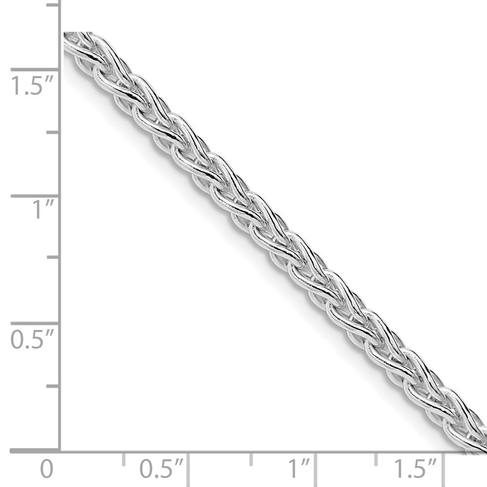 Sterling Silver Rhodium-plated 3.7mm Round Spiga Chain