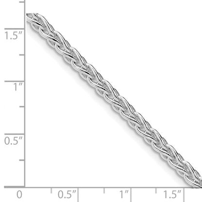 Sterling Silver Rhodium-plated 3.7mm Round Spiga Chain