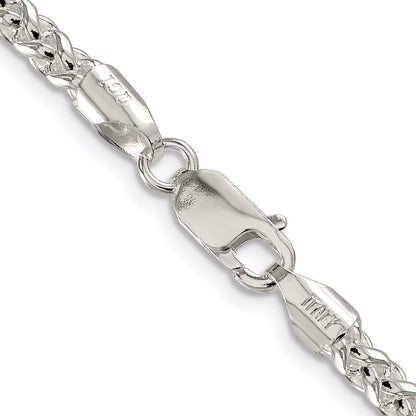 Sterling Silver Rhodium-plated 4mm Round Spiga Chain