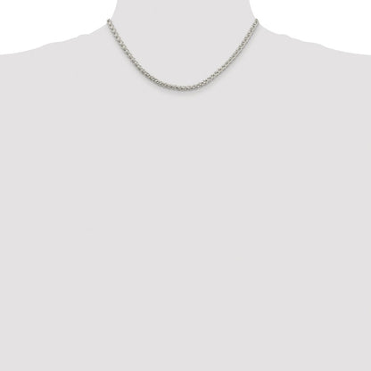 Sterling Silver Rhodium-plated 4mm Round Spiga Chain