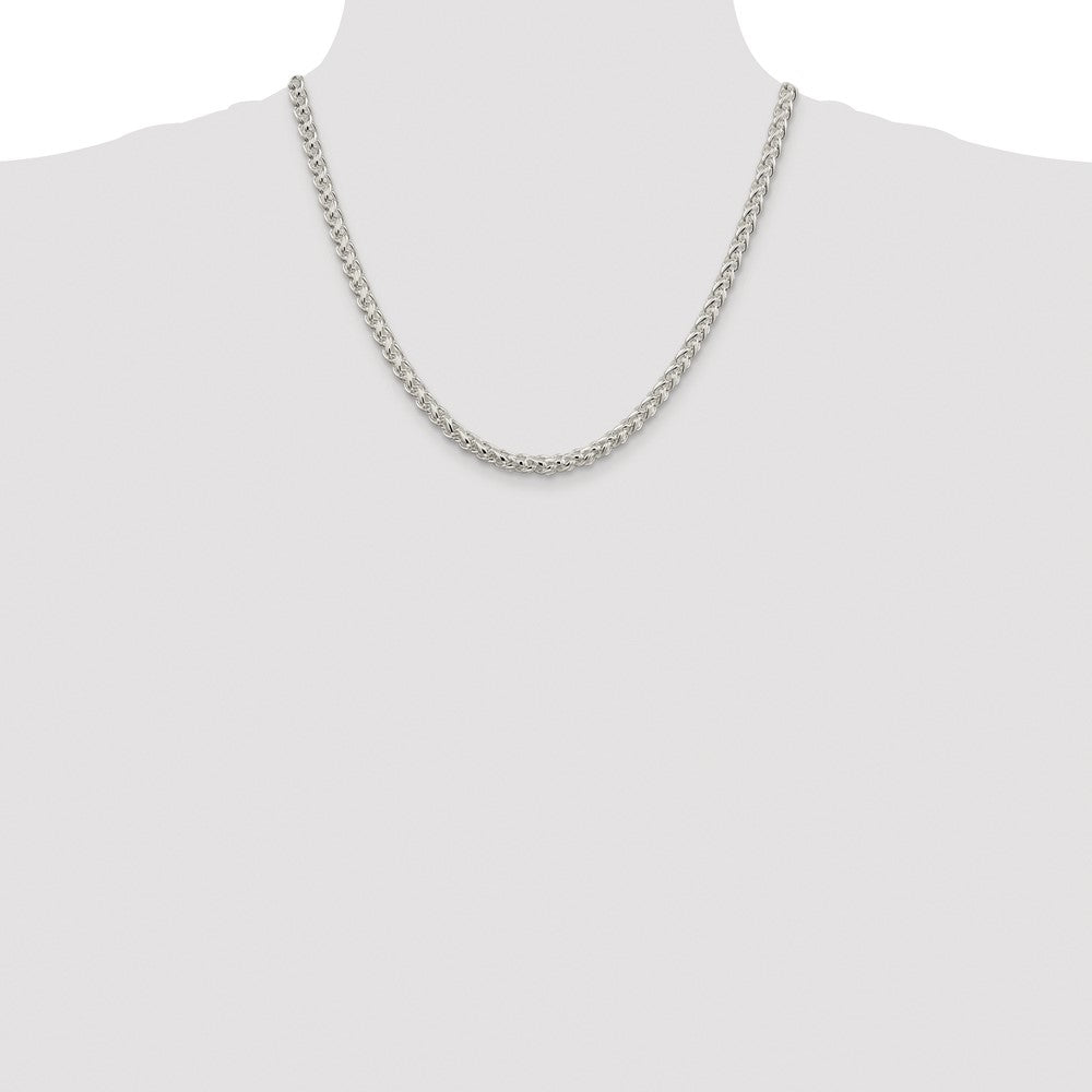Sterling Silver Rhodium-plated 5mm Round Spiga Chain