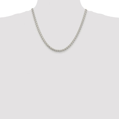 Sterling Silver Rhodium-plated 5mm Round Spiga Chain
