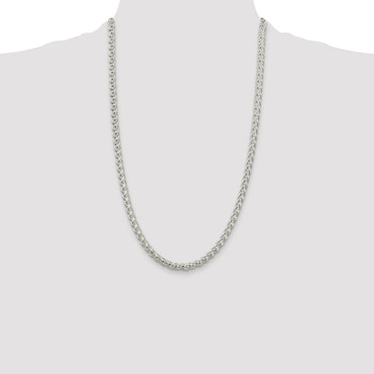 Sterling Silver Rhodium-plated 5mm Round Spiga Chain