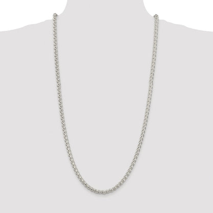 Sterling Silver Rhodium-plated 5mm Round Spiga Chain