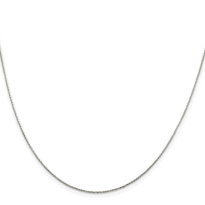 Sterling Silver Rhodium-plated .85mm Diamond-cut Round Spiga Chain