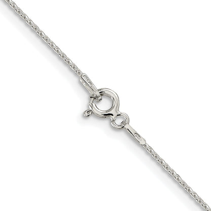 Sterling Silver Rhodium-plated .85mm Diamond-cut Round Spiga Chain