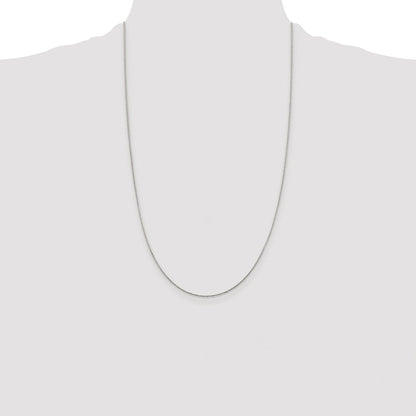 Sterling Silver Rhodium-plated .85mm Diamond-cut Round Spiga Chain