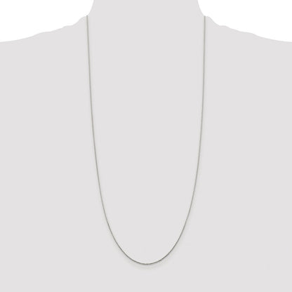 Sterling Silver Rhodium-plated .85mm Diamond-cut Round Spiga Chain
