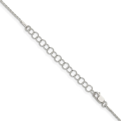 Sterling Silver .95mm Diamond-cut Round Spiga Chain w/2in ext.