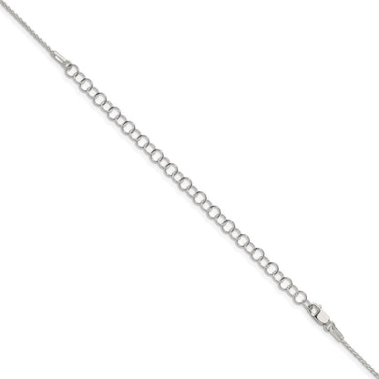 Sterling Silver .95mm Diamond-cut Round Spiga Chain w/4in ext.