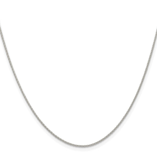 Sterling Silver Rhodium-plated .95mm Diamond-cut Round Spiga Chain