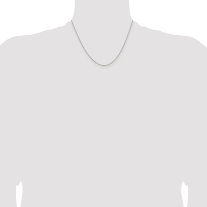 Sterling Silver Rhodium-plated .95mm Diamond-cut Round Spiga Chain