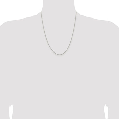 Sterling Silver Rhodium-plated .95mm Diamond-cut Round Spiga Chain