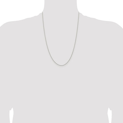 Sterling Silver Rhodium-plated .95mm Diamond-cut Round Spiga Chain