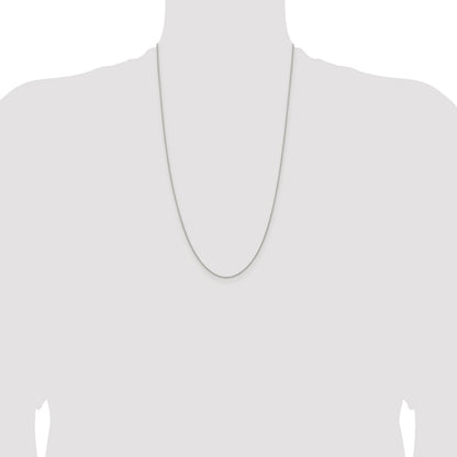 Sterling Silver Rhodium-plated .95mm Diamond-cut Round Spiga Chain