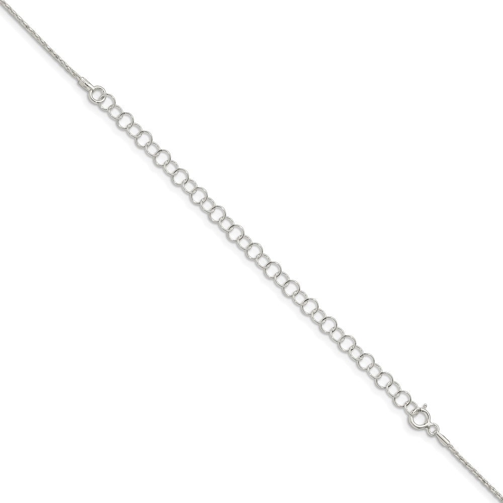 Sterling Silver 1.25mm Diamond-cut Round Spiga Chain w/4in ext.