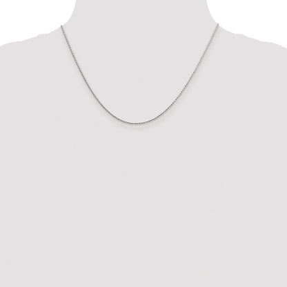 Sterling Silver Rhodium-plated 1.25mm Diamond-cut Round Spiga Chain