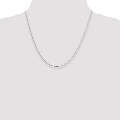 Sterling Silver Rhodium-plated 1.25mm Diamond-cut Round Spiga Chain