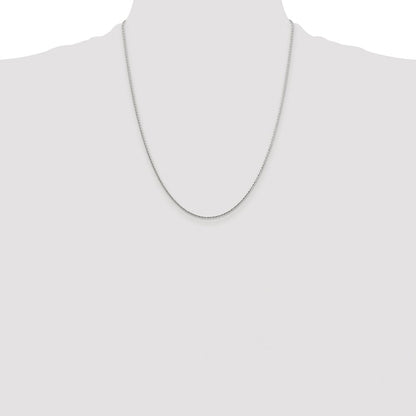 Sterling Silver Rhodium-plated 1.25mm Diamond-cut Round Spiga Chain