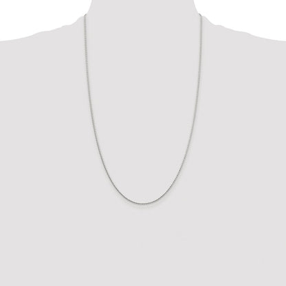 Sterling Silver Rhodium-plated 1.25mm Diamond-cut Round Spiga Chain
