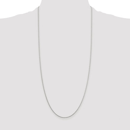 Sterling Silver Rhodium-plated 1.25mm Diamond-cut Round Spiga Chain