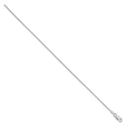 Sterling Silver Rhodium-plated 1.25mm Diamond-cut Round Spiga Chain
