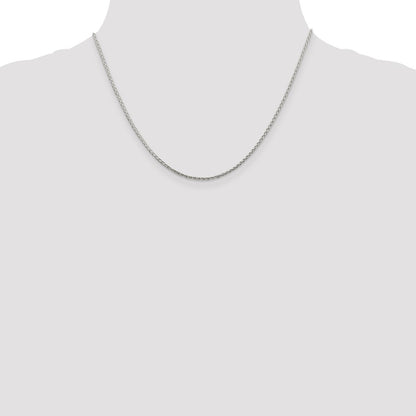 Sterling Silver 1.45mm Diamond-cut Round Spiga Chain w/2in ext.