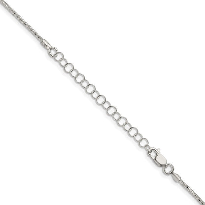 Sterling Silver 1.45mm Diamond-cut Round Spiga Chain w/2in ext.
