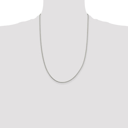 Sterling Silver 1.7mm Diamond-cut Round Spiga Chain w/4in ext.