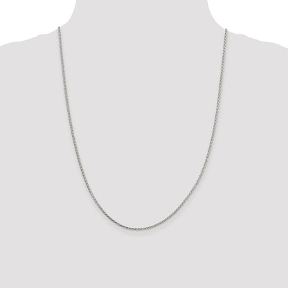 Sterling Silver 1.7mm Diamond-cut Round Spiga Chain