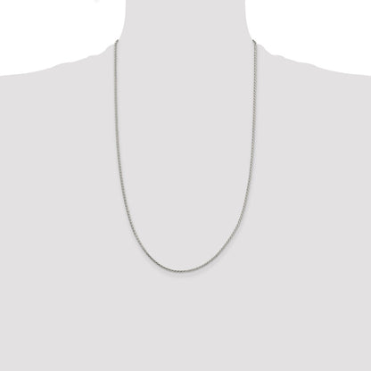 Sterling Silver 1.7mm Diamond-cut Round Spiga Chain