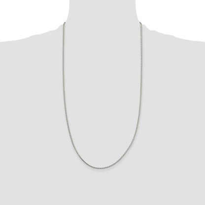 Sterling Silver 1.7mm Diamond-cut Round Spiga Chain