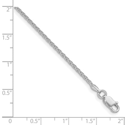 Sterling Silver Rhodium-plated 1.7mm Diamond-cut Round Spiga Chain