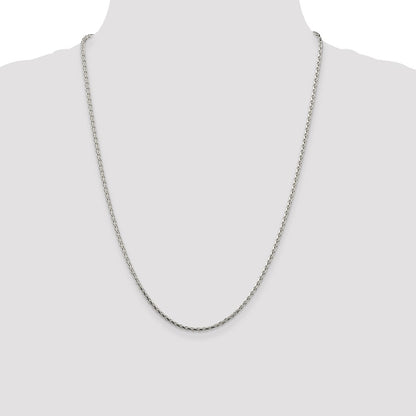 Sterling Silver 2.15mm Diamond-cut Round Spiga Chain