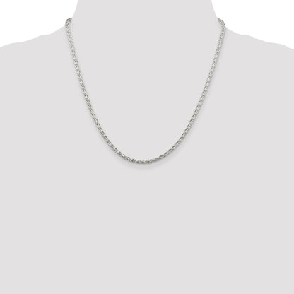 Sterling Silver 2.85mm Diamond-cut Round Spiga Chain