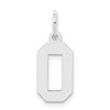 Sterling Silver/Rhodium-plated Polished Number 0 Charm