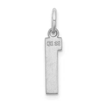 Sterling Silver/Rhodium-plated Polished Number 1 Charm