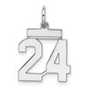Sterling Silver/Rhodium-plated Polished Number 24 Charm