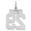 Sterling Silver/Rhodium-plated Polished Number 29 Charm