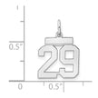 Sterling Silver/Rhodium-plated Polished Number 29 Charm