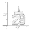 Sterling Silver/Rhodium-plated Polished Number 29 Charm