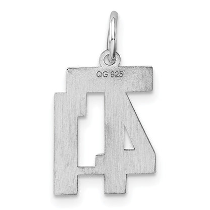 Sterling Silver/Rhodium-plated Polished Number 41 Charm