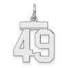 Sterling Silver/Rhodium-plated Polished Number 49 Charm
